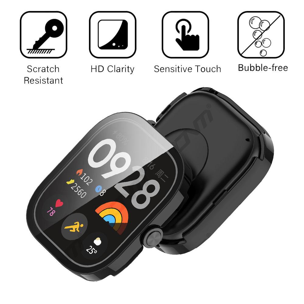 Glass+Case for Xiaomi Redmi Watch 5 Tempered Glass Screen Protector & Hard PC Protective Bumper for Redmi Watch5 Accessories