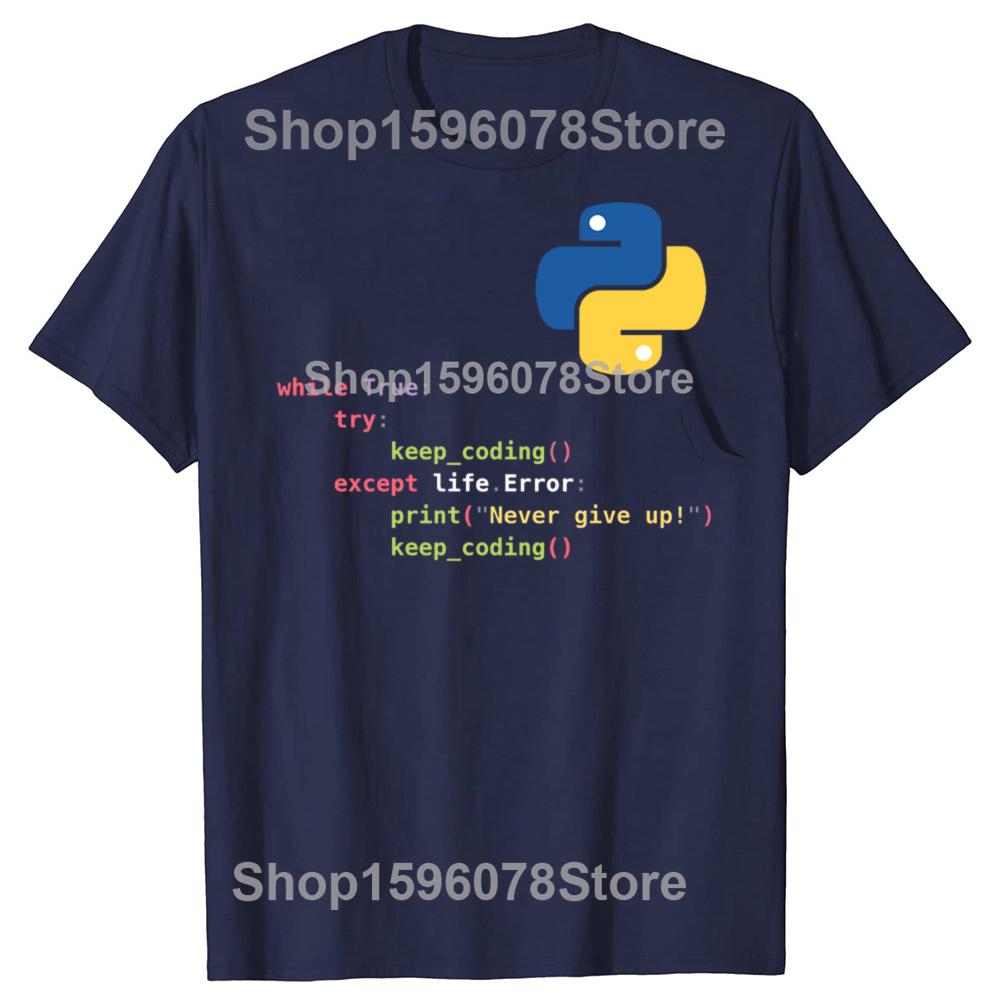 Funny Motivational Python programming T-shirts Men Women's Fashion Oversized Tshirt 100% Cotton Loose C++ Coder Computer T Shirt