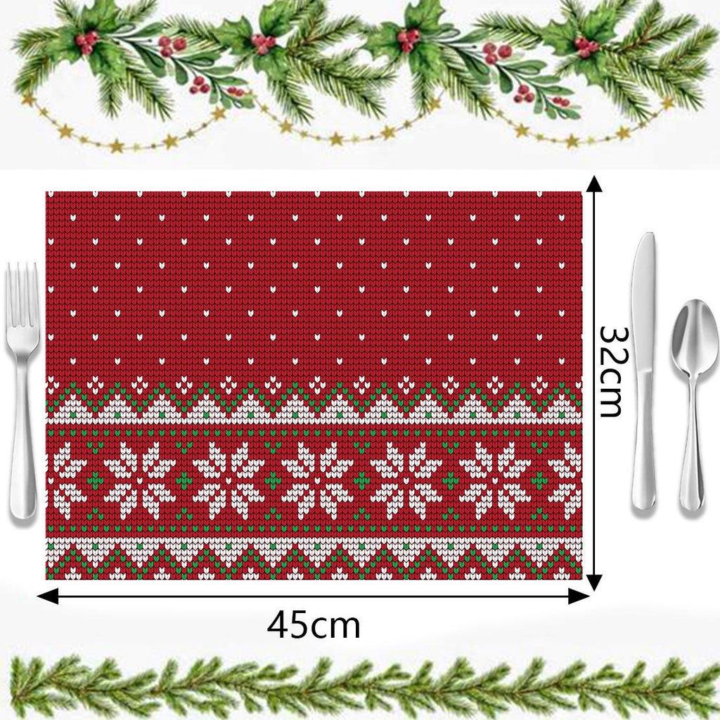 Autumn & Winter Imitation Linen Placemats: Heat-Resistant, Festive Decor for Christmas Parties