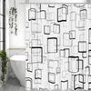 Moderní Jednoduchý Geometrický Čtvercový Sprchový Závěs, Koupelnový Dekorativní Sprchový Závěs, Vodotěsný Sprchový Závěs s Háčky