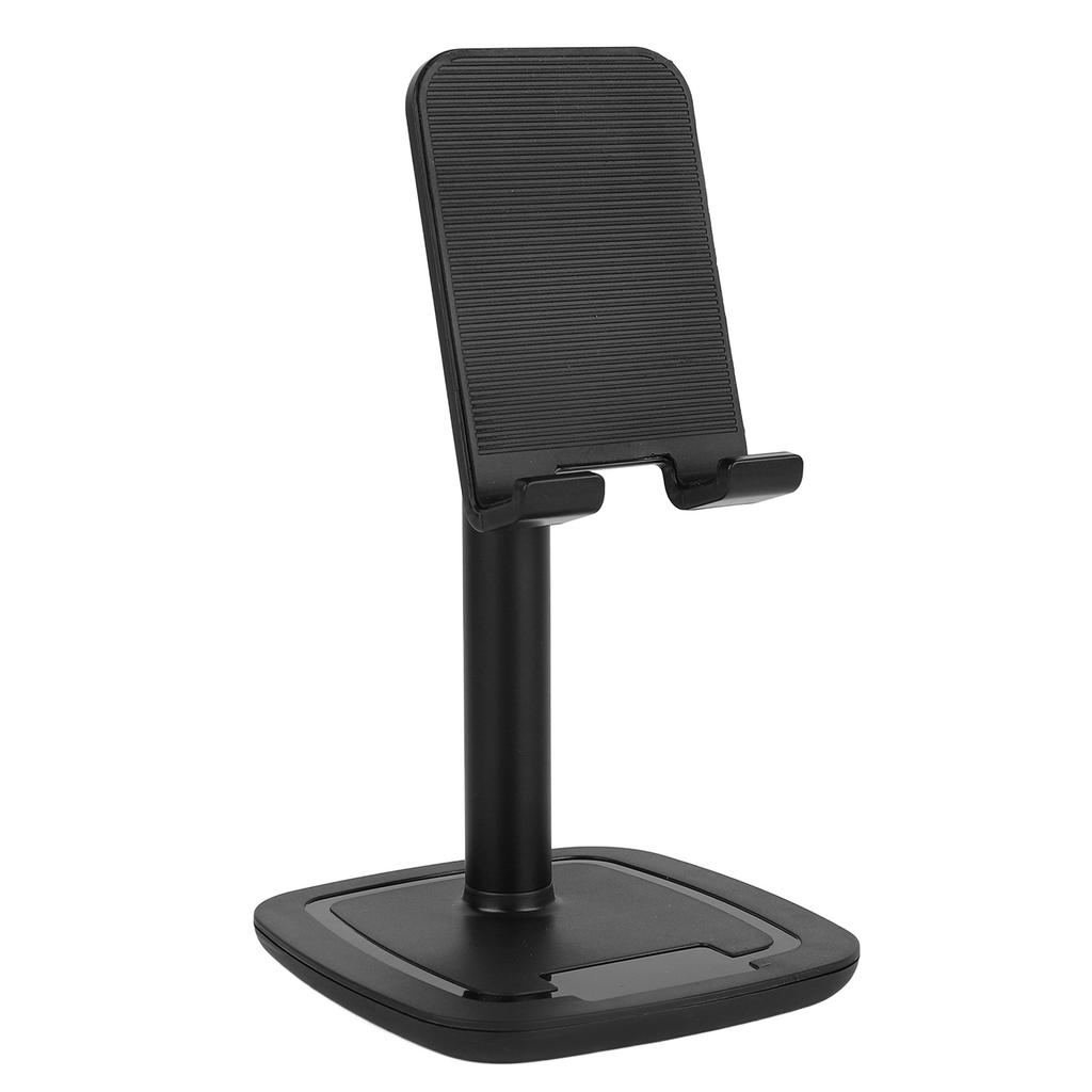 Black Aluminium Alloy Desktop Cell Phone Stand Foldable Telescopic Desk Mobile Phone Holder