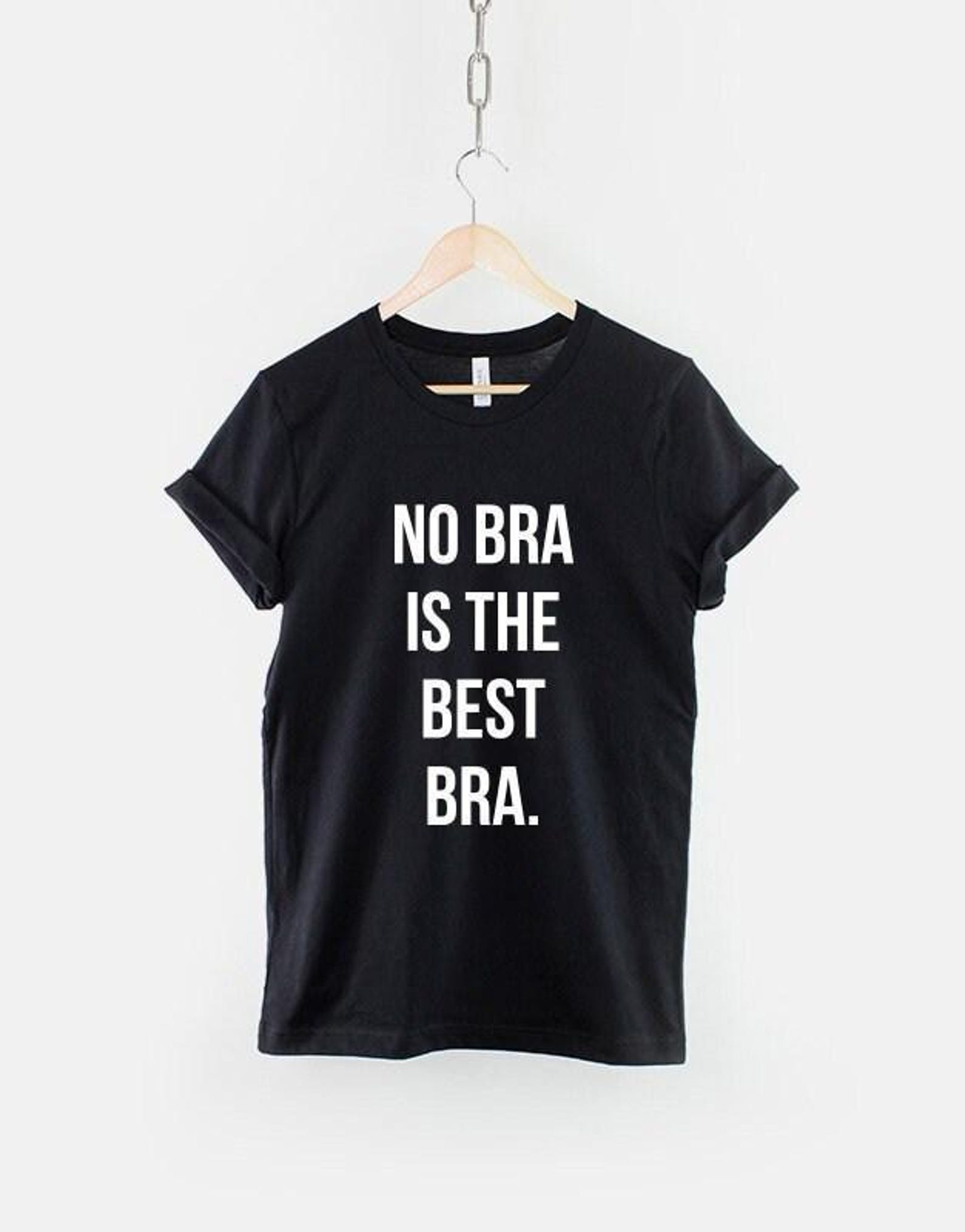 No Bra Club T-Shirt, Funny No Bra Shirt, Cozy Lounge Graphic Tee, Comfy Home Top S