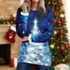 Women's Round Neck Top Printing Thickened Plush Cashmere Warm Long Top