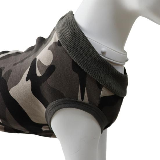 Pet Recovery Suit High-Elastic Camouflage Print Dog Jumpsuit Pajamas Surgical Gown Vest Wrap for Small Medium Large Dogs Cats