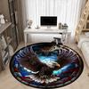 1pc American Eagle Stained Glass Chair Carpet for Office Non-Slip, Machine Washable Rug for Office - Holiday DecorMachine Made yy2510
