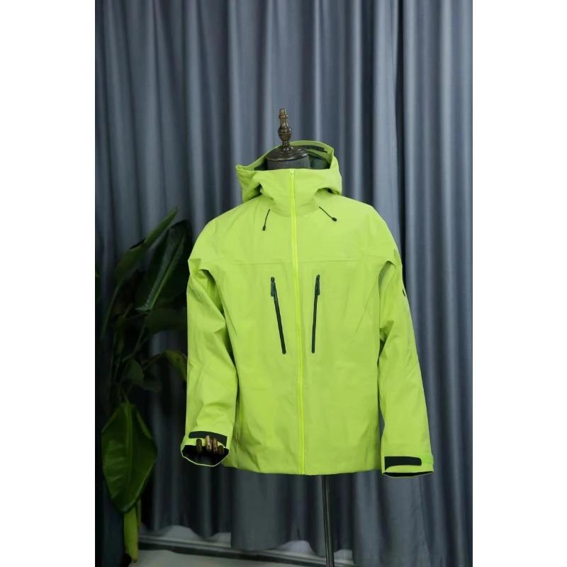 Embroidery Three Layer Mens Womens Camping Coat Outdoor Waterproof Windbreaker Hiking Ski Jackets