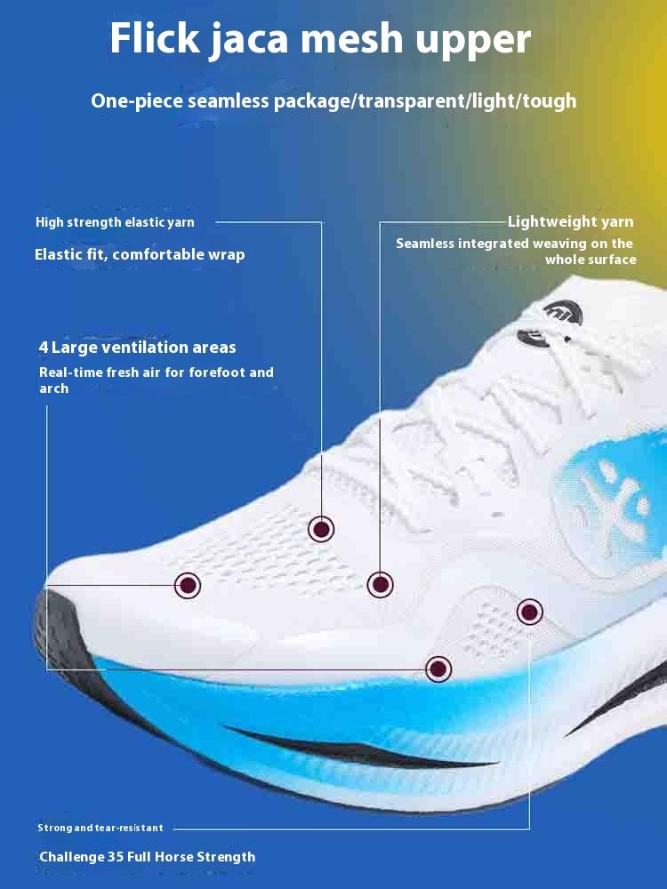 BMAI Breathable Men's Sports Shoes 42KM Marathon Running Shoes Black Cushioning Sneakers for Men Lightweight Trail Trainers Man