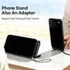 240W 2-i-1 Sort/Orange Hurtigopladning Foldbar Støttefod Datakabel Type-C Til Type-C Datakabel Med Telefon Tablet Stand Adapter