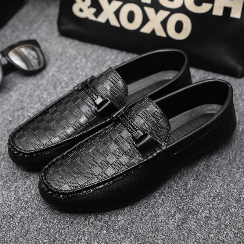 Fashion Genuine Leather Luxury Brand Italian Men Loafers Breathable Slip On Men Driving Shoes Men Casual Shoes Moccasins Chaussure Homme