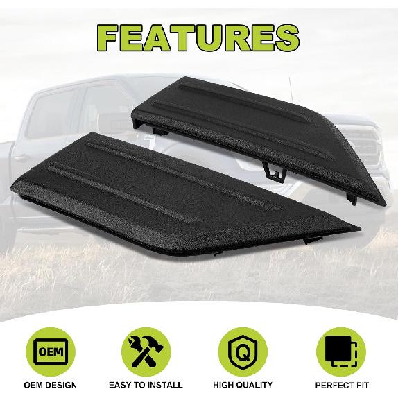 2Pcs F150 Front Bumper Repair Guards Pads Cover Ert Cap Compatible With Ford F-150   , Replace# ML3Z-17E810-AA ML3Z-17E811-AA For Left & Right Side