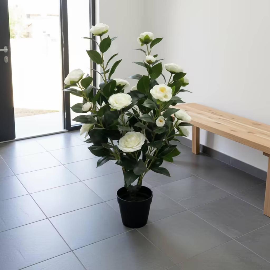 Artificial Camellia Tree Tall with Flowers Sturdy Vibrant for