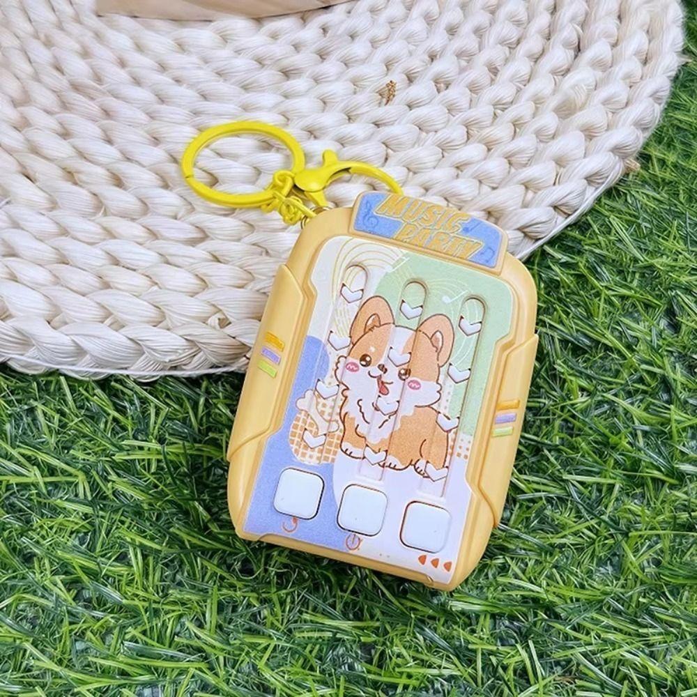 Cartoon Dancing Machine Keychain Rhythm Game Fast Push Rhythm Game Machine  Electric