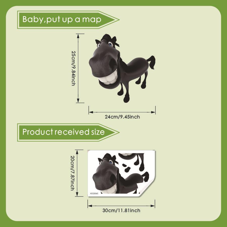 

Goofy Grinning Pony Wall Stickers, Creative & Playful for Kids Room Living Room Decor, Removable Self-Adhesive 20x30cm різнокольоровий