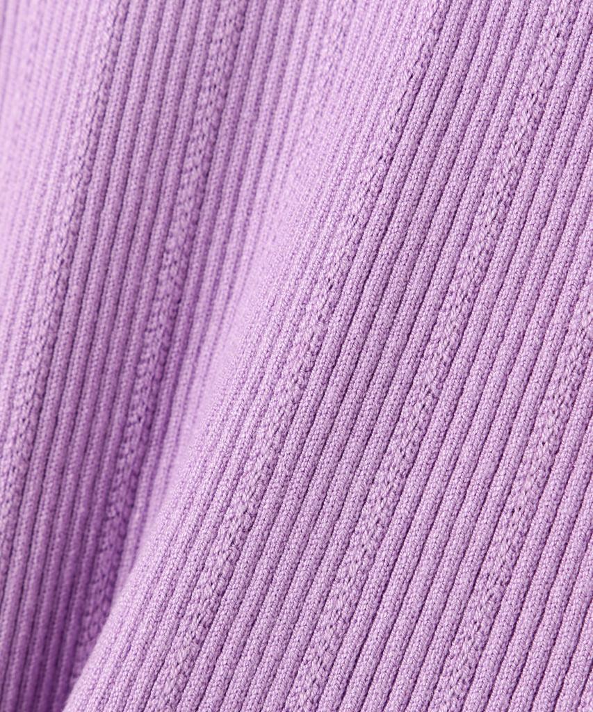 Natural Beauty Basic Lace Rib Flared Cuff Knit Purple Women's Sweater,