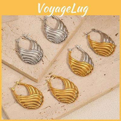 Boucles d'oreilles en acier inoxydable de marque en forme de U pour femmes Bijoux Cadeau