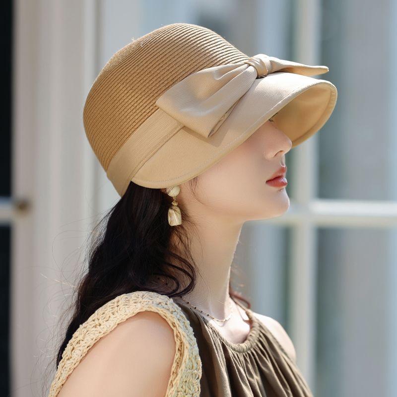 Neuer Hut Damen Sommer Outdoor Atmungsaktiv Schleife Strohhut Sonnenschutz Sonnenhut Lässiger Sonnenhut