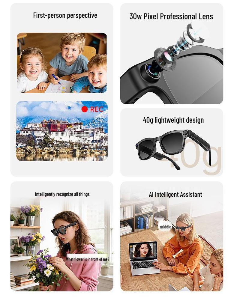 In-Stock JM91 Smart Sunglasses: AI Dialogue, Real-Time Translation, Camera, Photo, Call, Waterproof, Fashionable Design