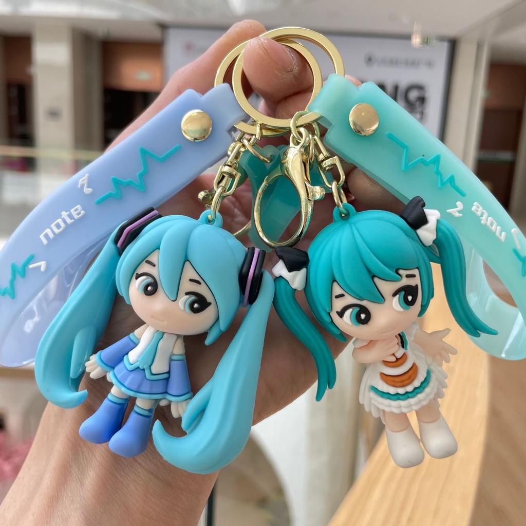 Kawaii Hatsune Miku Keychain Anime Doll Bag Pendant Cartoon Small Decoration Accessories Car Key Chain Backpack Charm Gifts