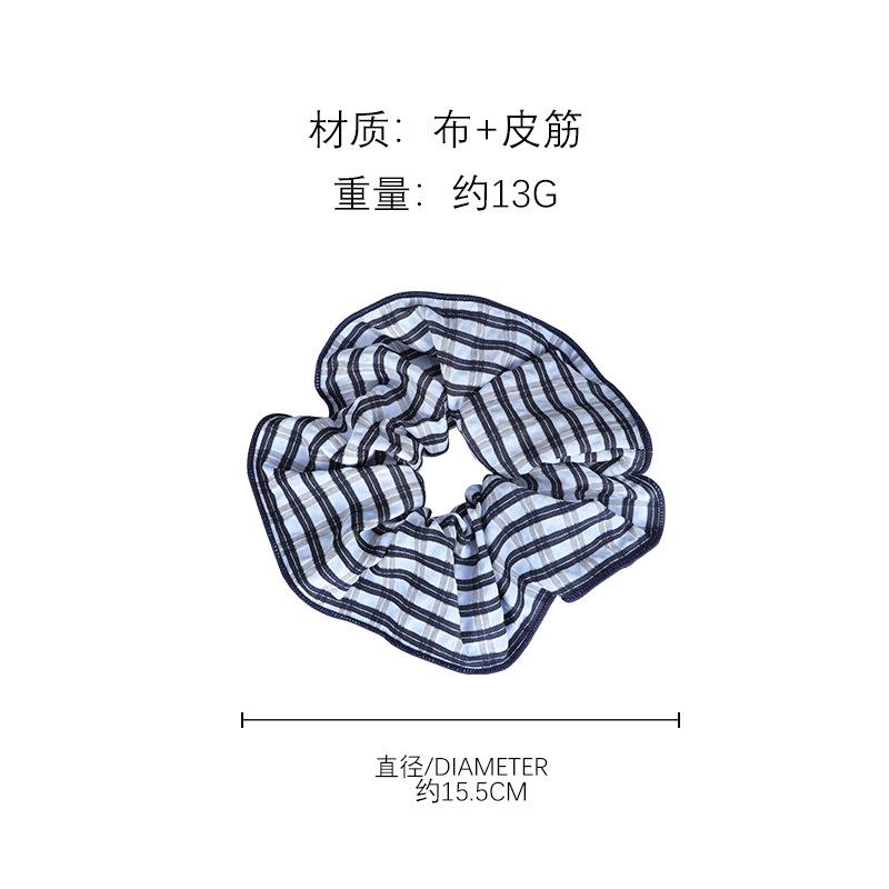 

Korean lazy wind striped large intestine hair band women s oversized ball head hair rope ponytail rubber band hair accessories