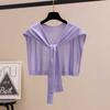 Ice Silk Thin Breathable Comfortable Shawl Versatile Solid Color Sunscreen Shoulder Pads Air Conditioner Knotted Shawl Knitting