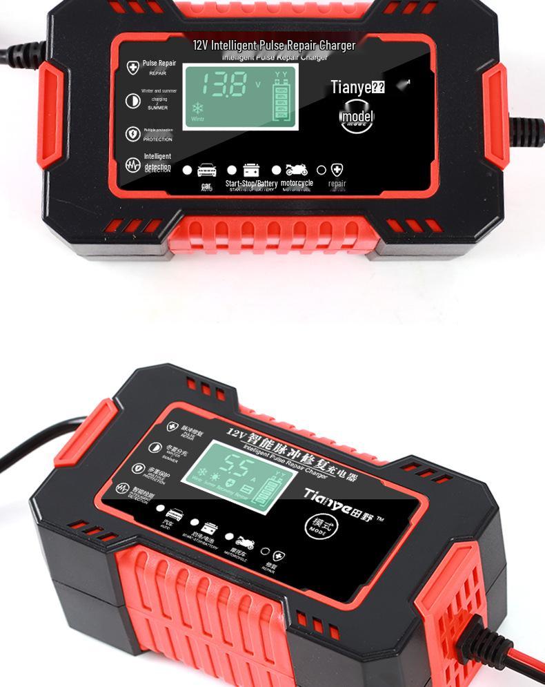 12V 6A Smart Car and Motorcycle Battery Charger with Pulse Repair