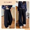 Sillictor Long Thick Popular Casual Easy Size Women's Wide-Leg Fleece-Lined Pants, Goose-Pant Slacks, Pants, yc331-B-blk-XL