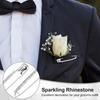5Pcs Silver Rhinestone Safety Pins Sweater Shawl Clips Women Brooch Pins Jewelry Making Supplies For Clothes Hats Shawl
