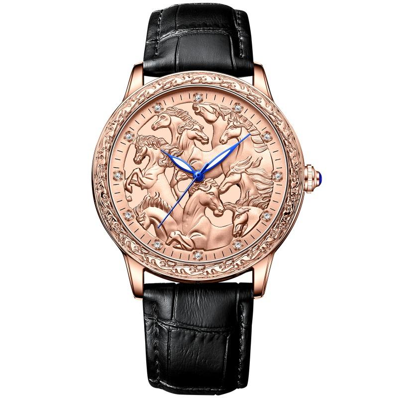 Kingston watch retro engraved D eight steed watch men s watch high-end quartz watch