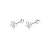 S999 Sterling Silver Flower Stud Earrings: Elegant, Versatile Design with Cubic Zirconia.