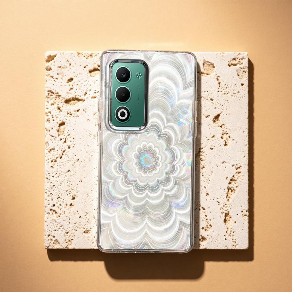 Holographic Gradient Flower Case for OPPO Reno 15 F 5G 14 Pro 13 4G/5G 12 11 8 Z T 7 Laser Art Casing Shockproof TPU Cover