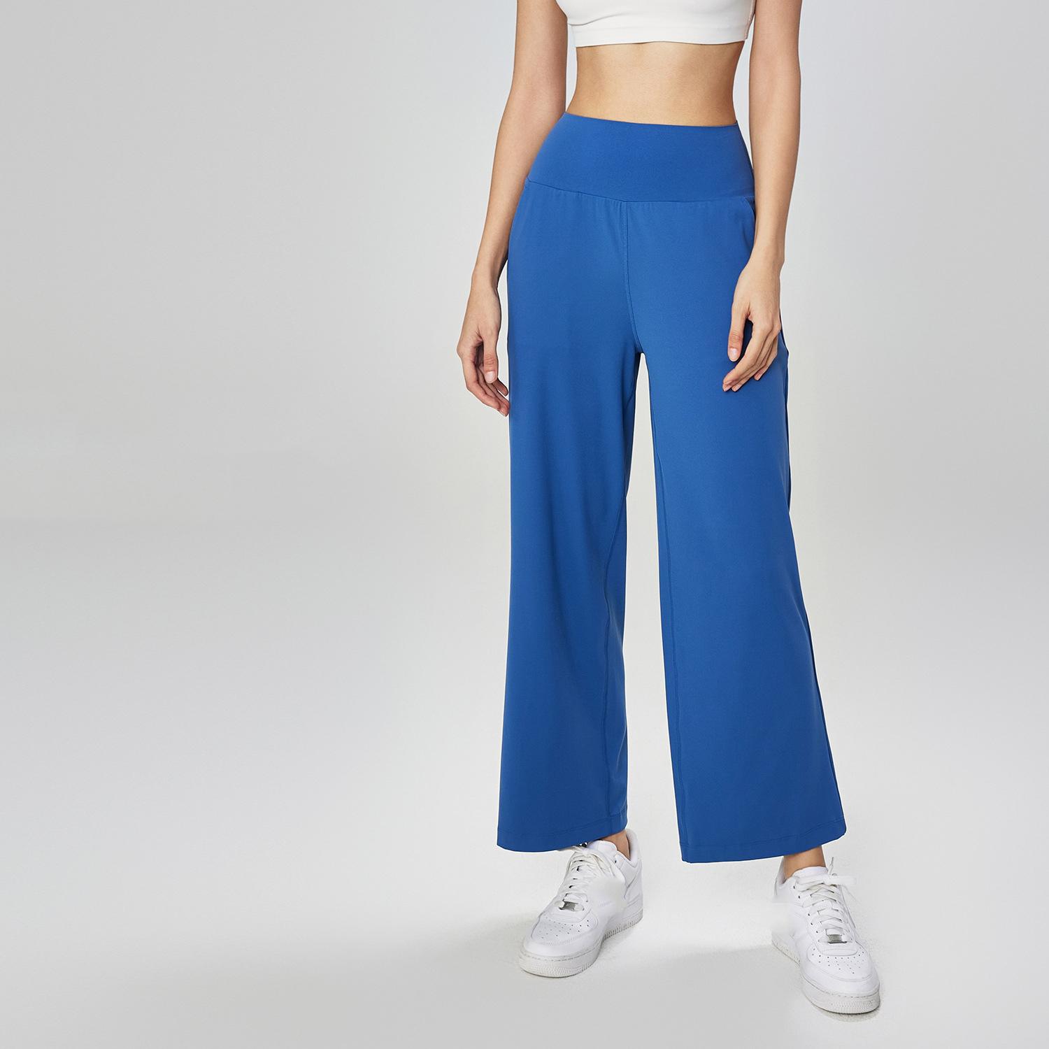 

Женские свободные штаны для йоги, высокая эластичность, полная длина, спортивная одежда, мода XS синий