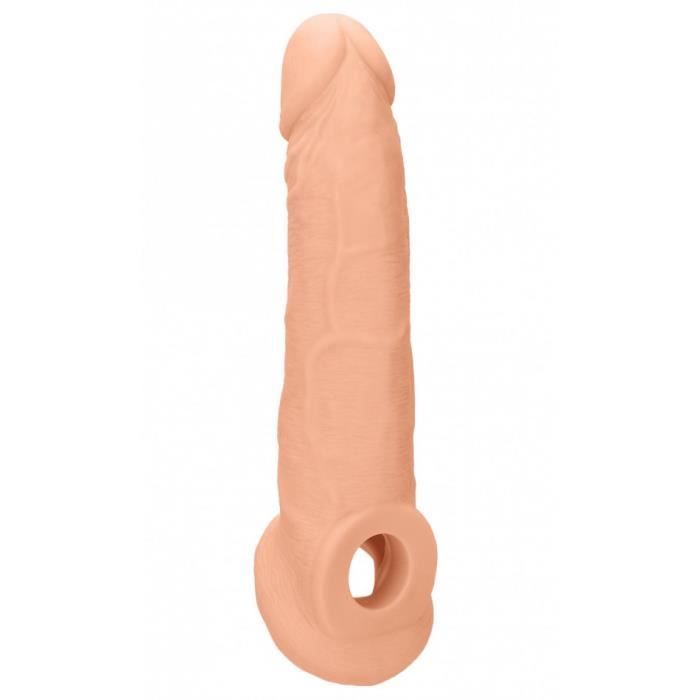 Gaine Réaliste Toucher Peau avec Anneau - 21 cm - mixte / adulte Beige