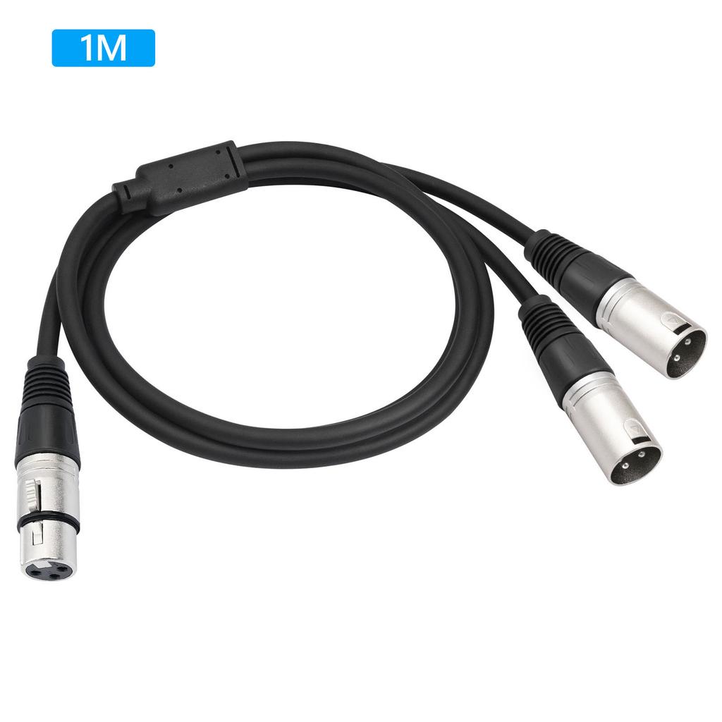 Speaker Splitter Patch Y Cord 1 XLR Female To 2 XLR Male Stereo Audios Adapter Patching Cable for Mixer Microphone Amplifier