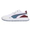 Puma Runtamed Plus Retro Prep Fabric Leather Round Toe Lace-Up Sports Low-Top Lifestyle Shoes Unisex Sneaker White Blue 389237-01