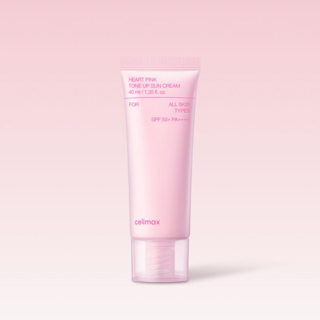 CELIMAX Heart Pink Tone-Up Sunscreen SPF50+ PA++++ Brightening Sun Cream 40ml 1 Pack (40ml)
