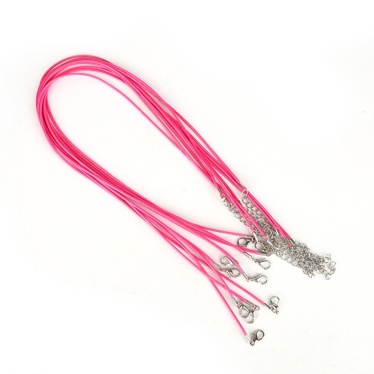 

Кожаный шнур из искусственной кожи, веревка-омар для ожерелья и подвески «сделай сам», подвески ручной работы, фурнитура 1.5mm x 45cm 5pcs фуксия