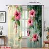 Set Of 2 Jit Vivid Hibiscus Floral Curtains Polyester Curtain Home Decor Holiday Window Room Darkening Made With Rod Pocket