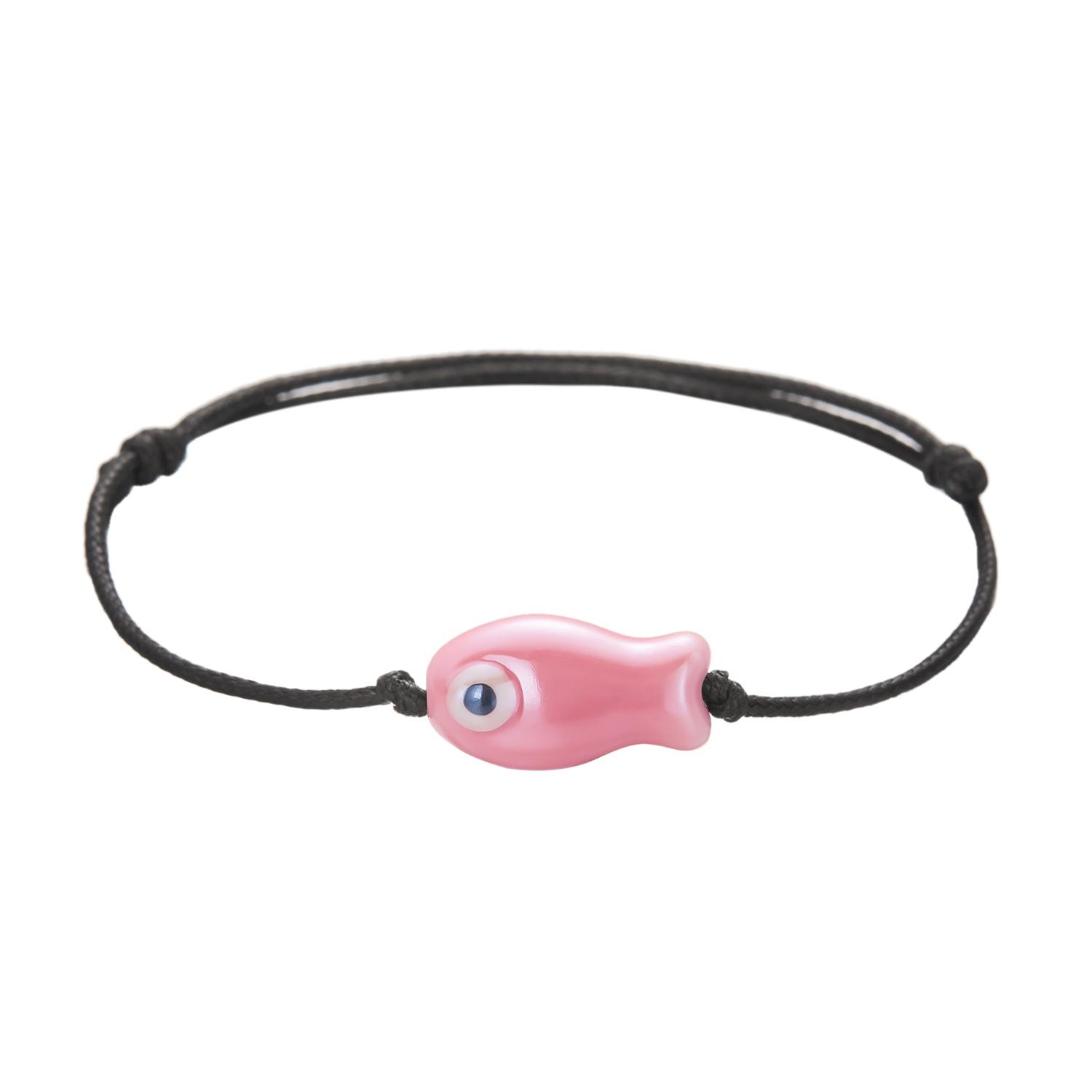 

Lucky Cartoon Ceramic Fish Bracelet for Women Men Fashion Handmade Braided Adjustable Bracelet Simple Couple Jewelry Gifts