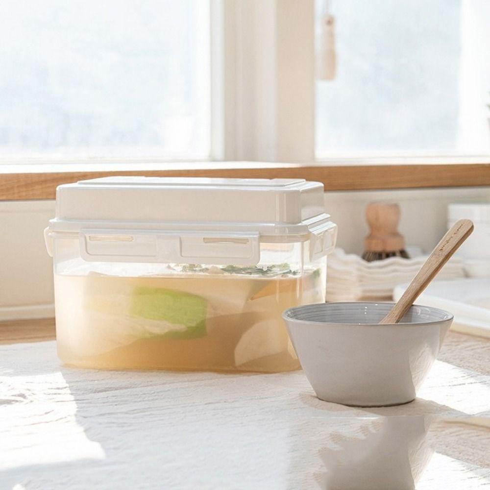 5L Kimchi Press Container Transparent Fresh Keeping Box Portable Ferment Storage Container Travel