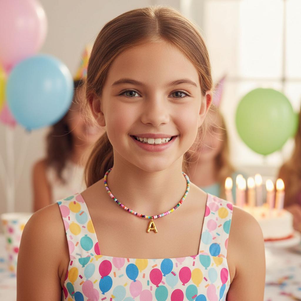 Colorful Initial Necklaces Christmas Gifts for Girls Grandkids Teenage Birthday Gifts, Gold Letter Pendent Necklace Jewelry