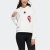 Adidas Neo Marvel Spider-Man Pattern French Terry Hoodie Comfortable Casual Kangaroo Pocket Hooded Sweatshirt Women White H55126