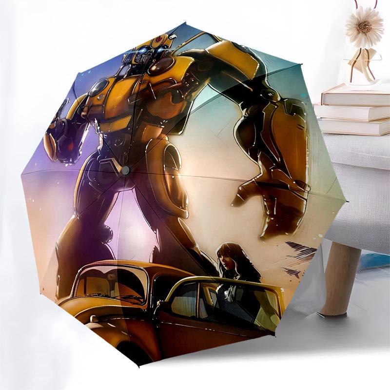 Transformers, Bumblebee Automatic Opening and Closing, 8 rib Structure Portable Umbrella, Suitable for Men and Women in All Seasons Perfect