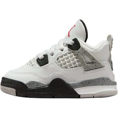Buty dla maluchów Air Jordan 4 za kostkę Białe Czarne Niemowlęce i Małe Dzieci IB4387-100