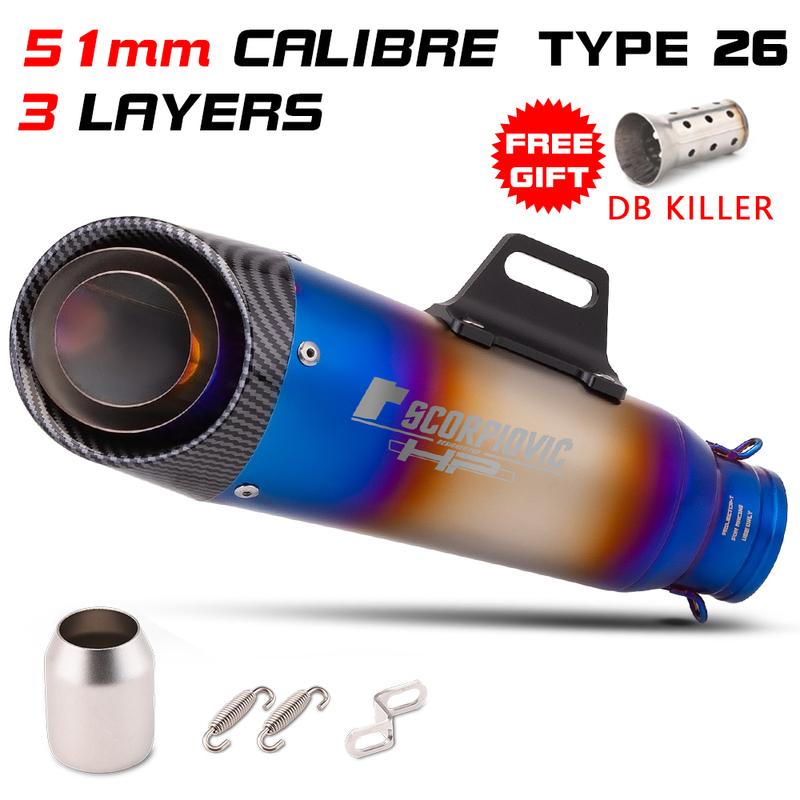 51MM 60MM Výfuková Moto Trubka Motocyklový VýfukovýTlumič S DB killerem Pro pcx 125 c650gt tmx530 cb500 z400 r3 mt07 cbr650 C22 C23