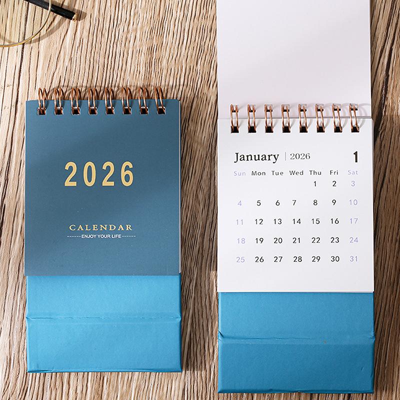 2026 Simple Calendar Small Desk Calendar Creative Coil Calendar Planner Desktop Decoration Office Stationery