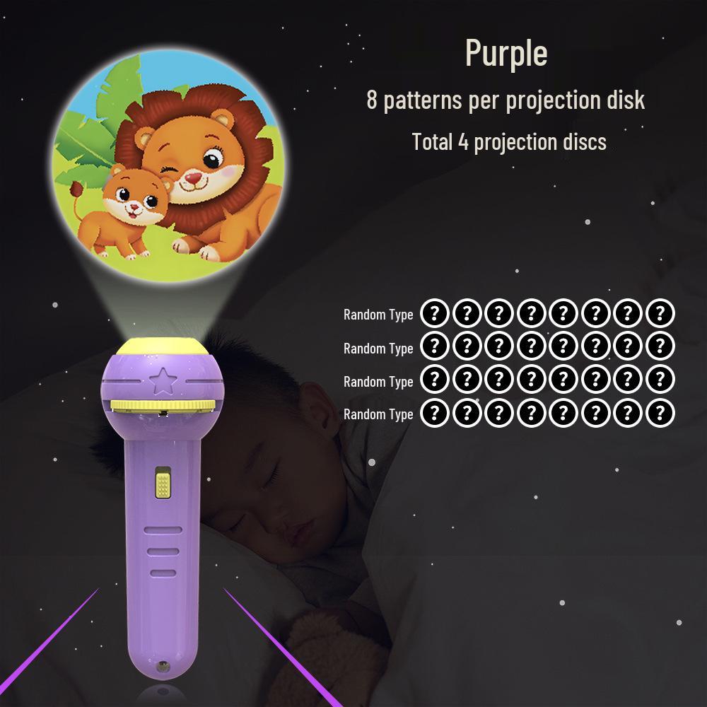 Children's Animal Projector Flashlight - Early Education Luminous Toy for Baby Picture Recognition and Cartoon Projection Gifts