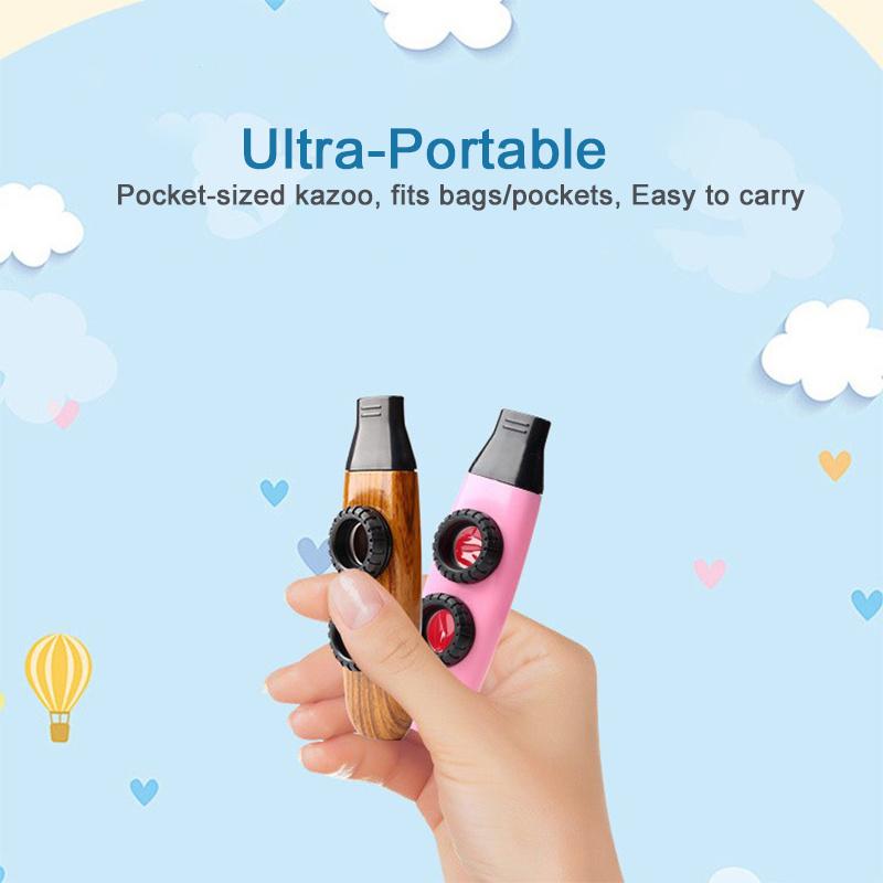 Dwukomorowe Kazoo Instrument Muzyczny, Lekkie Trwałe Wzornictwo Słojów Ćwiczebne Kazoo do Akompaniamentu Gitary Ukulele