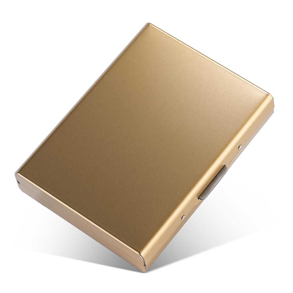 Porte-cartes de crédit en aluminium bloquant les RFID pour homme Portefeuille métallique Fin Étui pour cartes Pop-up Boîte pour cartes d'identité professionnelle Portefeuille de poche minimaliste