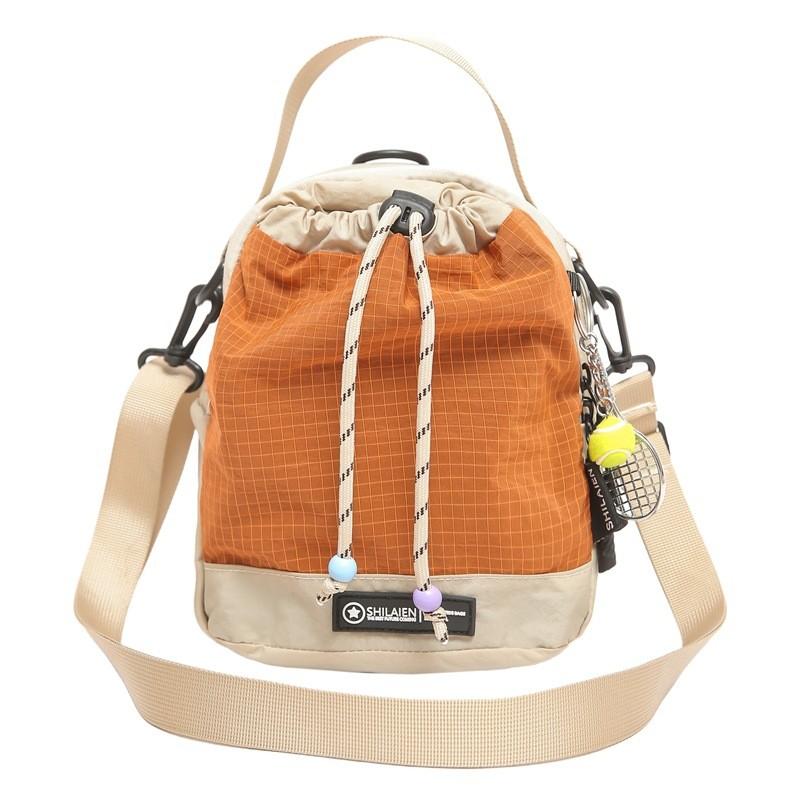 Fashion Color Blocking Neutral Lightweight Nylon Drawstring Cup Bag For Cycling And Hiking