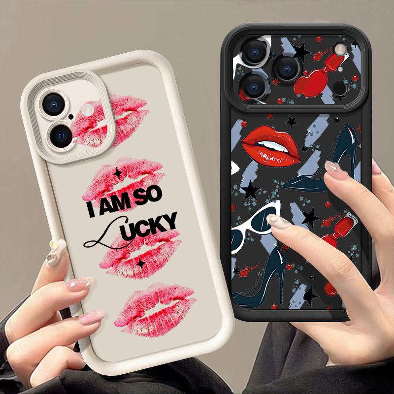 Fashion Lips Heels Print Case For iPhone 17 Pro Max Case iPhone 16 15 14 13 Pro Max 11 17e 16e Shockproof Bumper Soft Silicone Phone Cover Cases